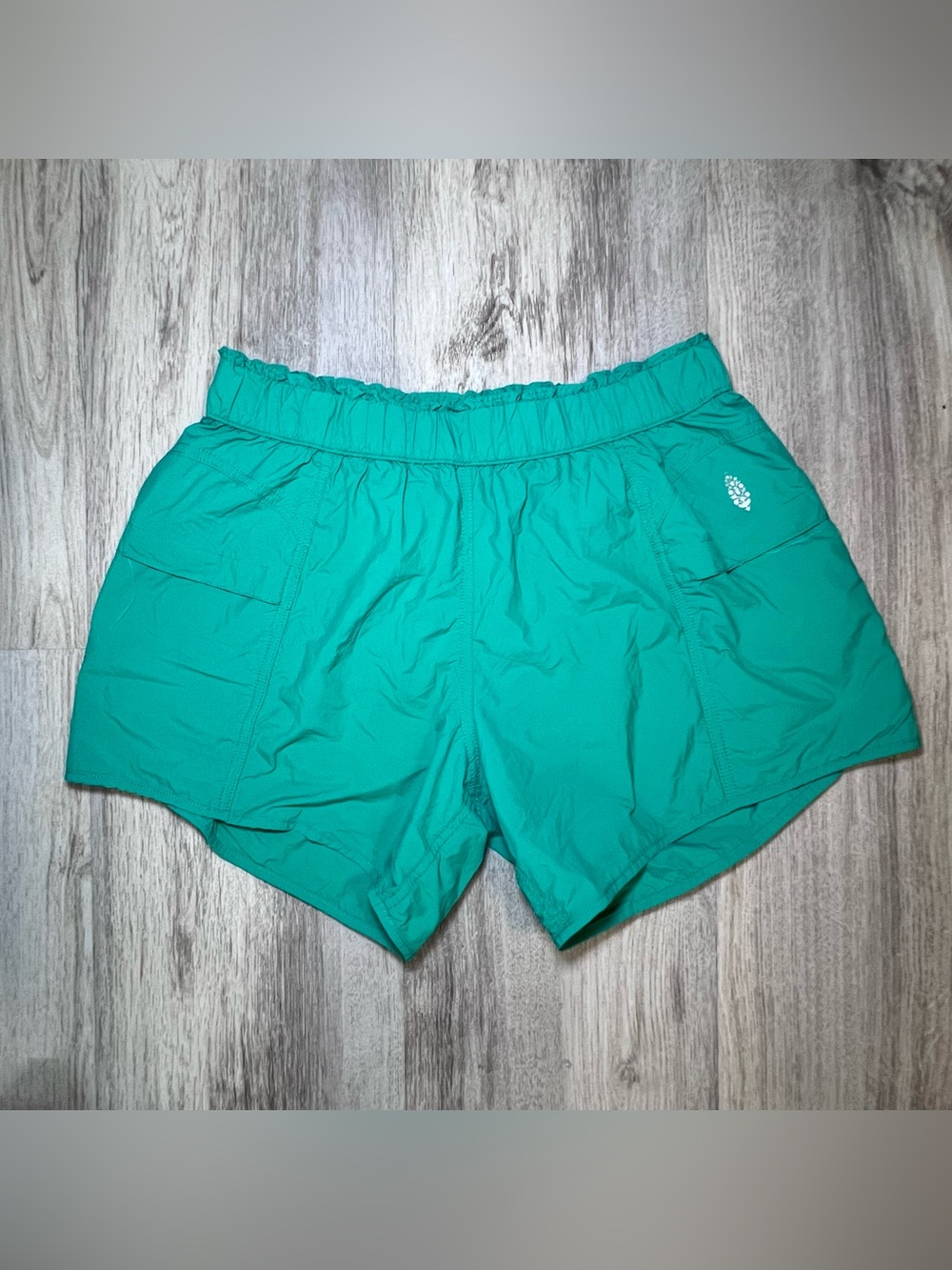 Free People Movement High Rise Elastic Waist Shorts Green - Small